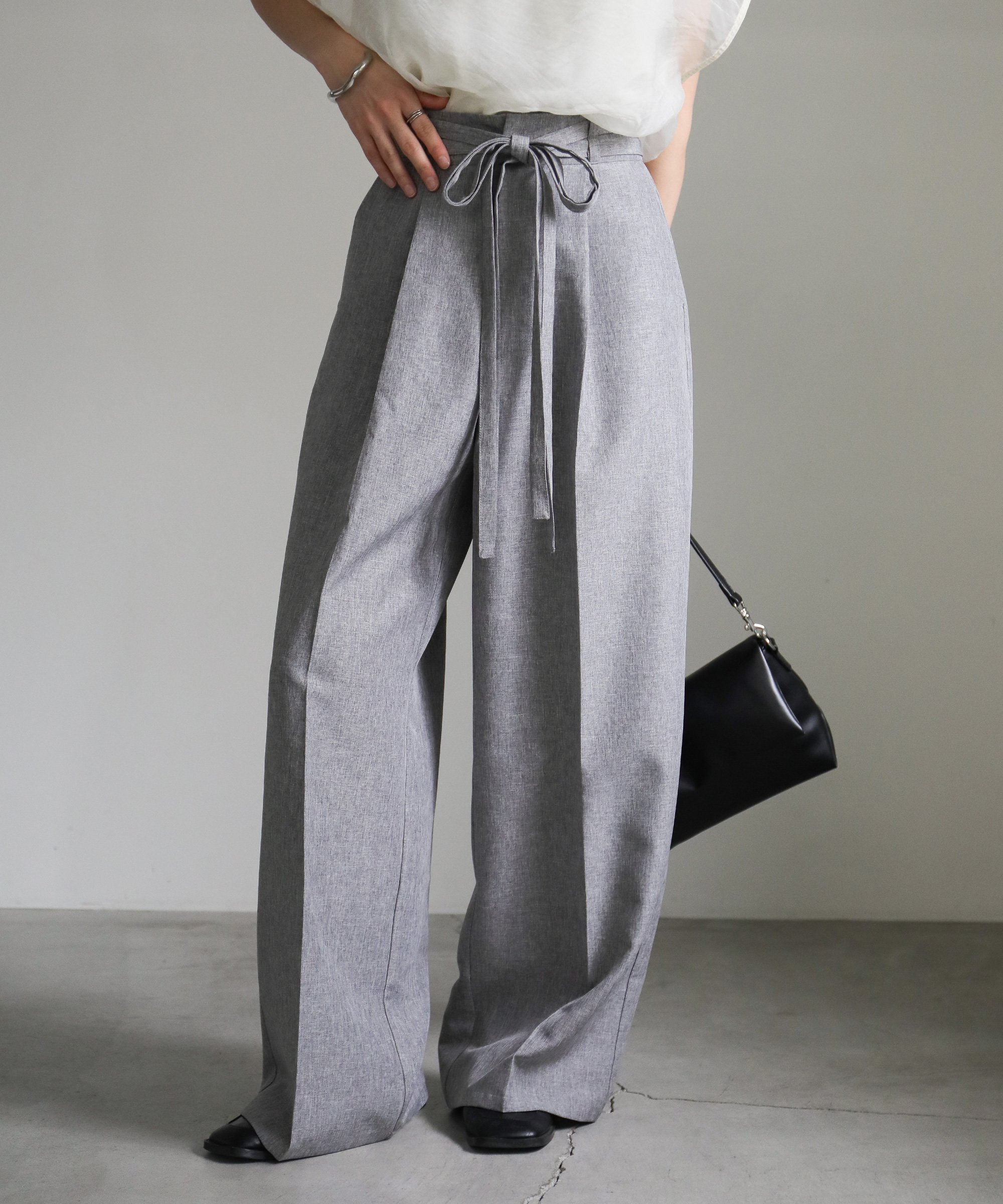 【SALE／50%OFF】SELECT MOCA ダブルベルトワイドパンツ セレクトモカ パンツ スラックス・ドレスパンツ