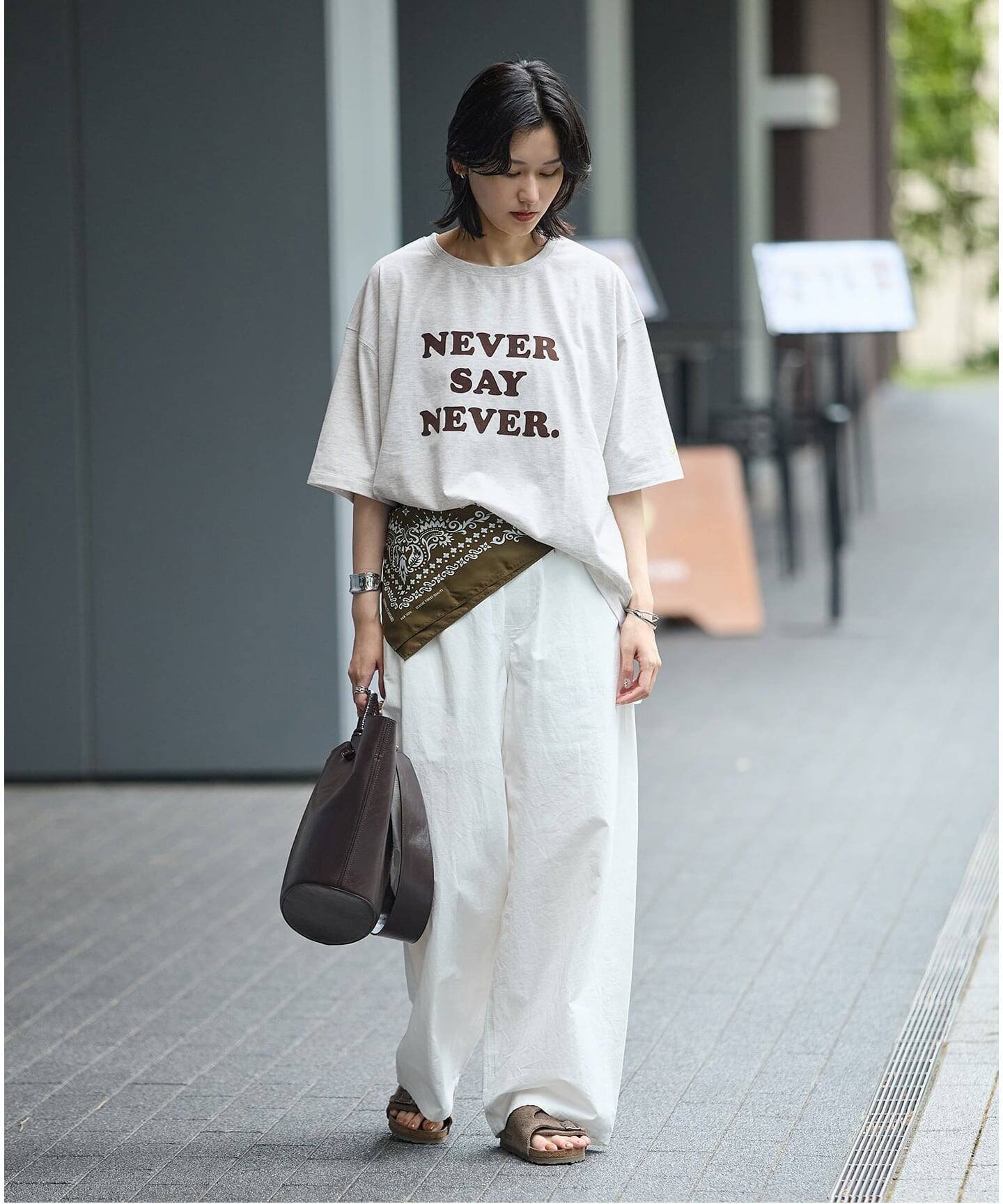 JOURNAL STANDARD JS FES NEVER LOGO Tシャツ ジャーナル スタンダード トップス カットソー・Tシャツ グレー ネイビー