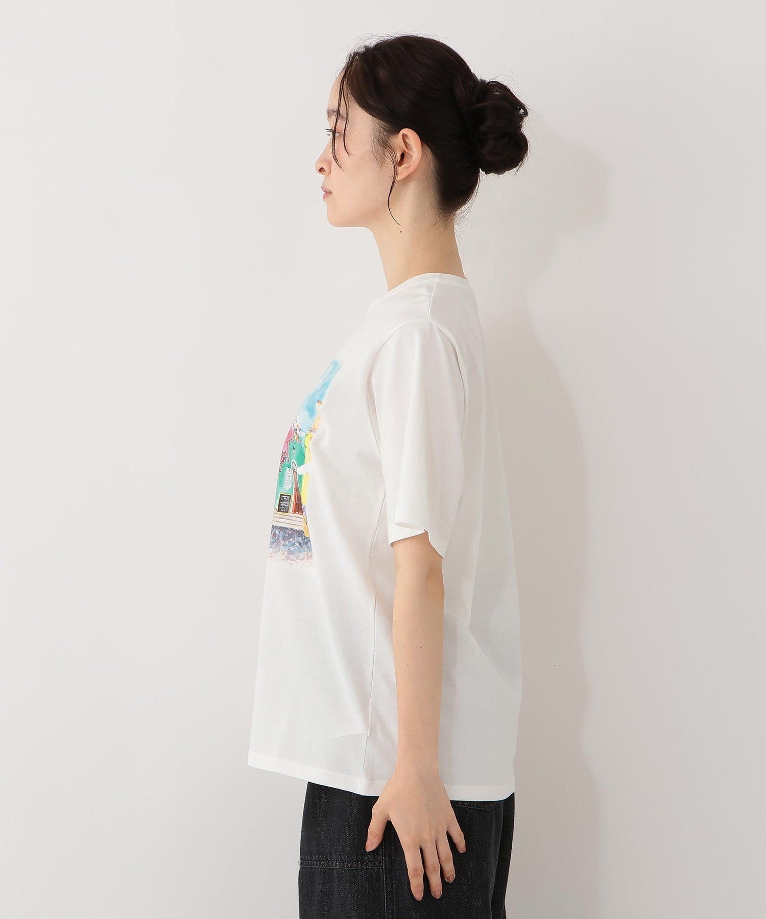 プリントTシャツ/miyo tsuchiya アフタヌーンティー・リビング トップス カットソー・Tシャツ ホワイト