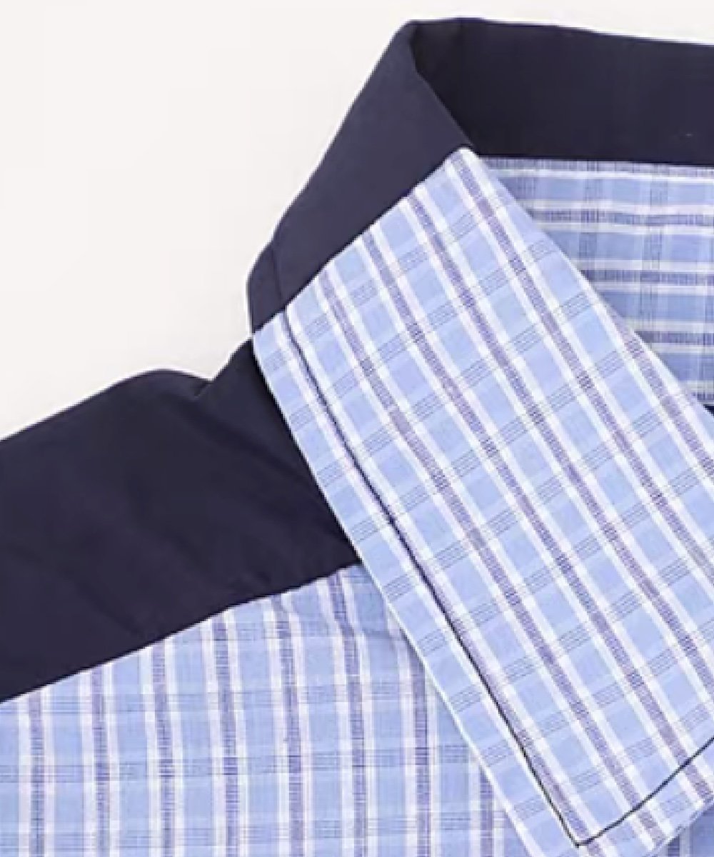 U:UME Contrast Color Block Shirt ユーム トップス シャツ・ブラウス ブラック ブルー