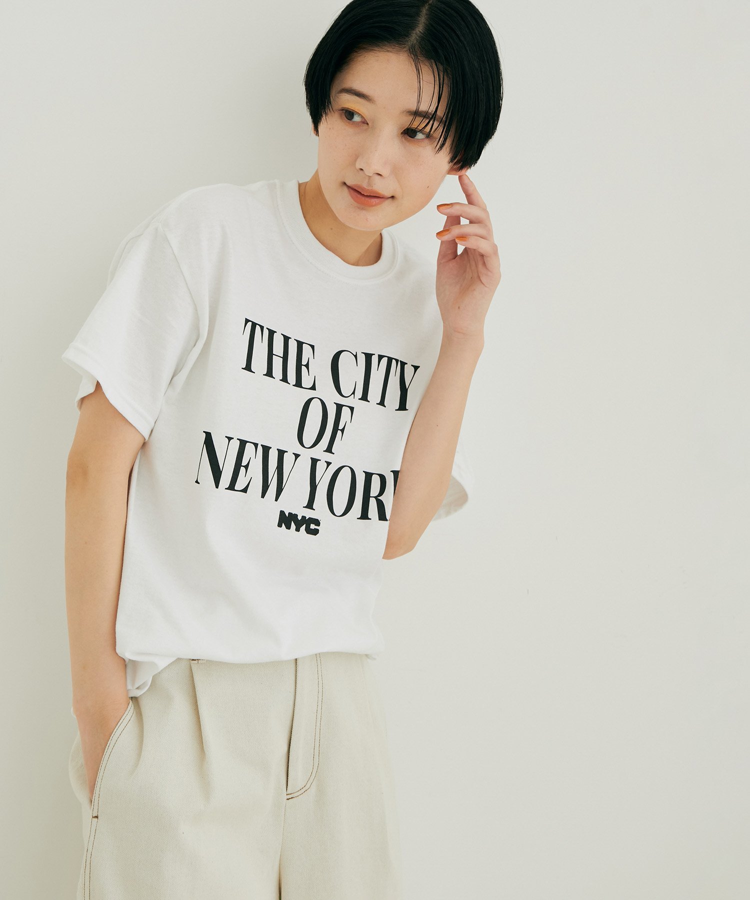 SALON adam et rope' 【GOOD ROCK SPEED】NYCロゴTシャツ サロン アダム エ ロペ トップス カットソー・Tシャツ ピンク ネイビー ホワイト【送料無料】