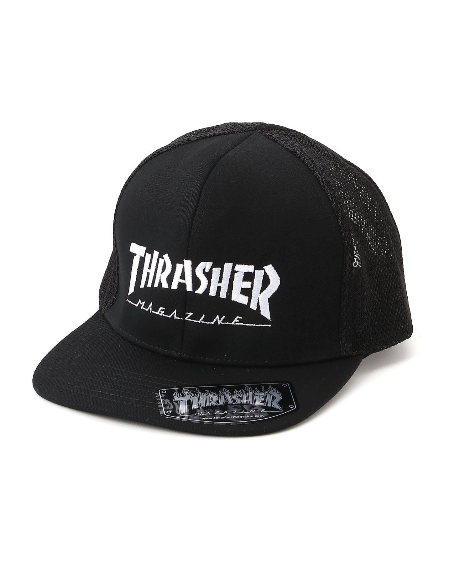 THRASHER THRASHER/(K)HOMETOWN YOUTH メッシュキャップ スラッシャー　バイ　リフルページ 帽子 キャップ ブラック