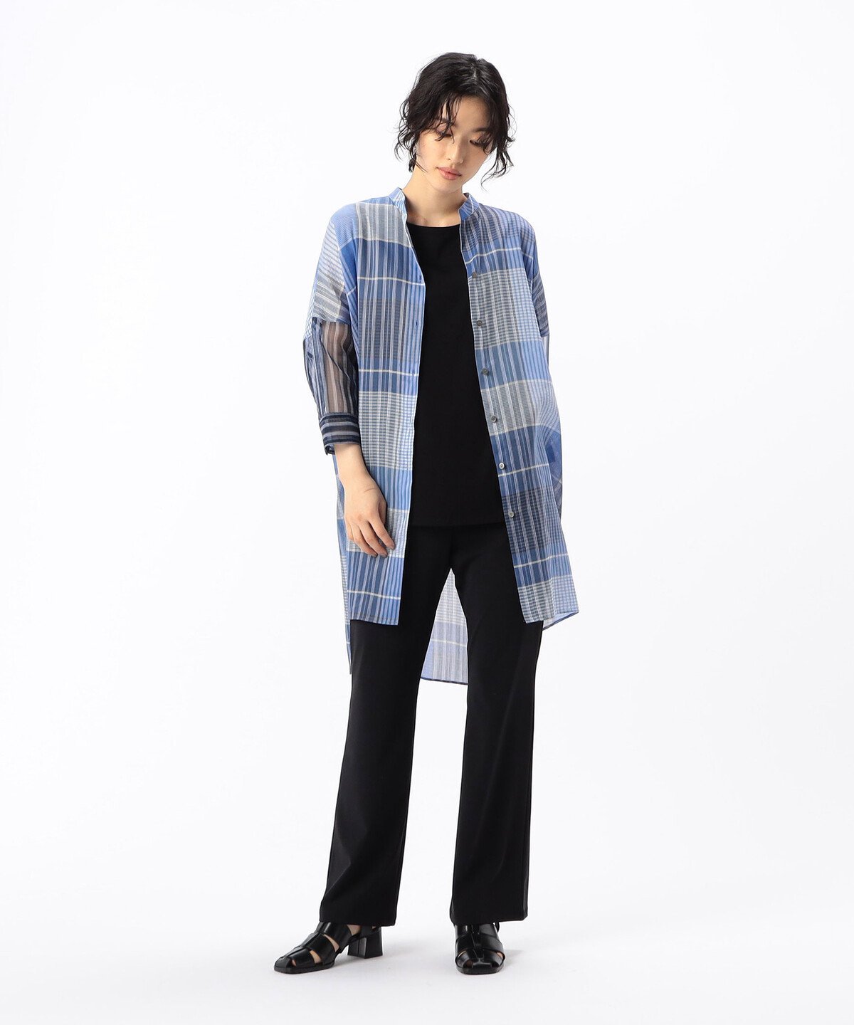 【SALE／30%OFF】Gabardine K.T ラミーコットンチェック シャツ コムサ トップス シャツ・ブラウス ブルー【送料無料】