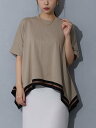 NICOLE white ハンカチヘムTシャツ ニコル クラブ トップス カットソー・Tシャツ ブラック ホワイト グレー ブラウン ベージュ【送料無料】