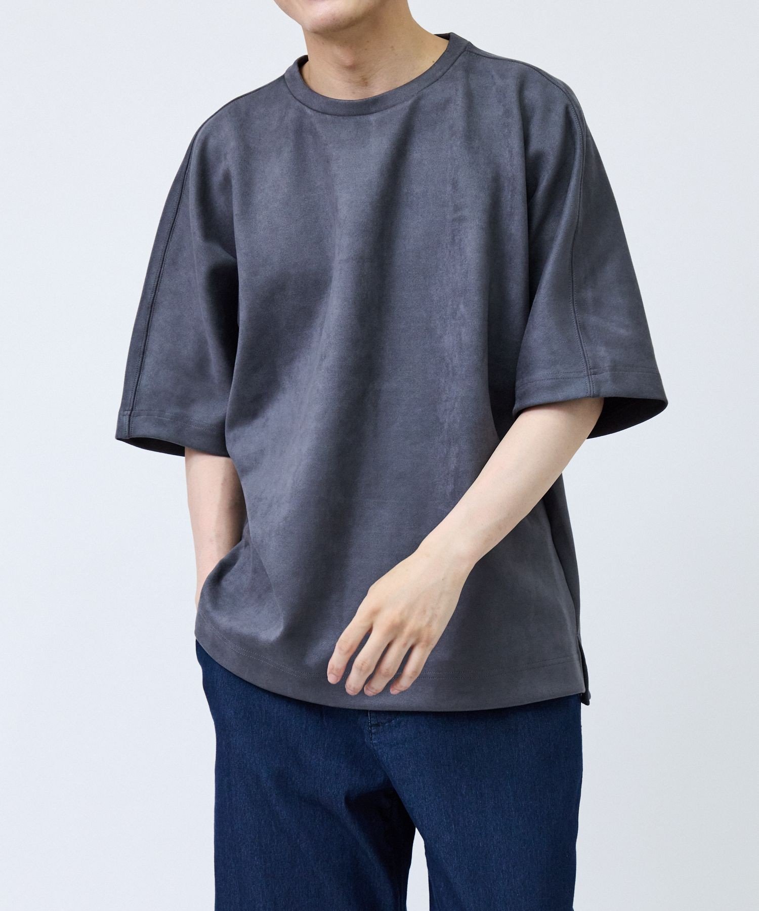 LE CERCLE par rope' HOMME フェイクスエードプルオーバー ジュン スタンダード ピックス トップス カットソー・Tシャツ ベージュ グレー グリーン【送料無料】