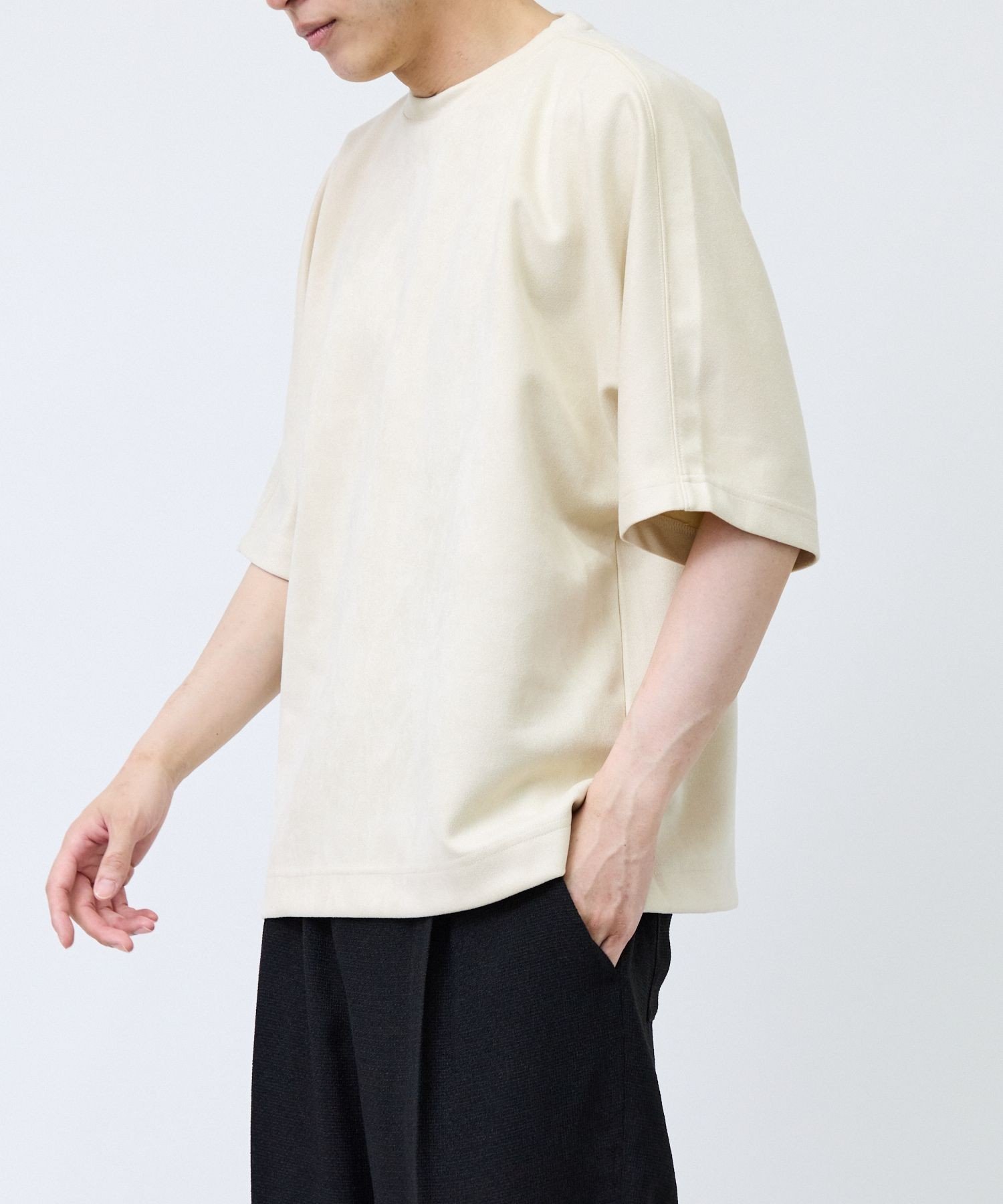 LE CERCLE par rope' HOMME フェイクスエードプルオーバー ジュン スタンダード ピックス トップス カットソー・Tシャツ ベージュ グレー グリーン【送料無料】