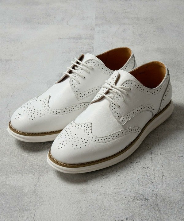 【SALE／20%OFF】MEN'S BIGI リアルレザーウイングチップスニーカー メンズ ビギ シューズ・靴 スニーカー ブラック ホワイト【送料無料】