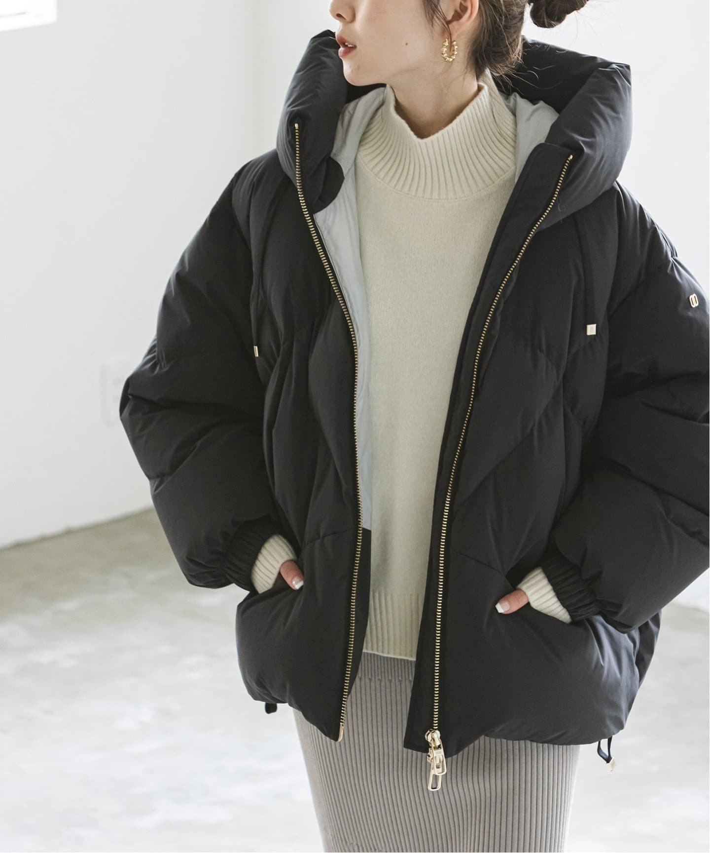 NOBLE 《追加》【DUNO】PEGGIE ノーブル ジャケット・アウター ダウンジャケット・ダウンベスト ブラック ブラウン【送料無料】のサムネイル