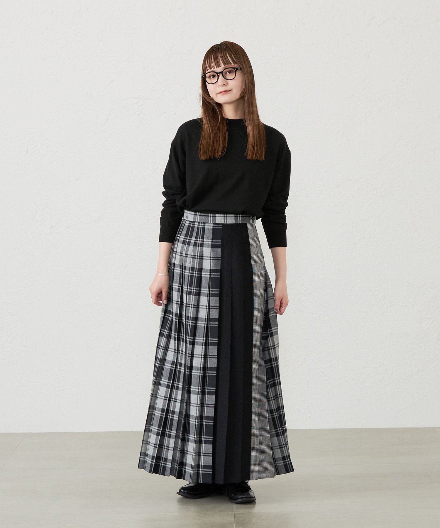 【SALE／30%OFF】MACKINTOSH PHILOSOPHY GREY LABEL ウールコットンモックネックニット マッキントッシュ フィロソフィー トップス ニット ブラック ホワイト【送料無料】