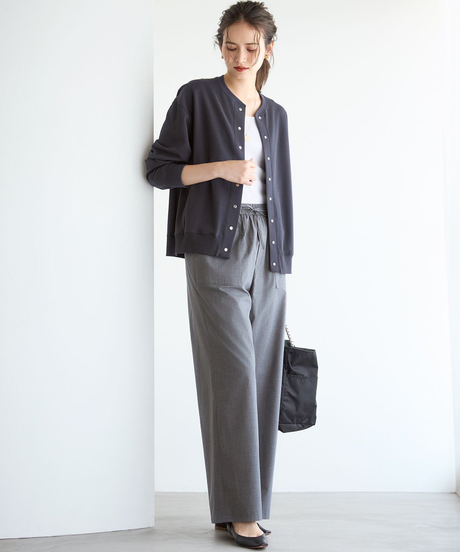 23区 L 【SLOW/一部店舗限定】ライトタンブラータフタ ワイド パンツ ニジュウサンク パンツ その他のパンツ カーキグリーン