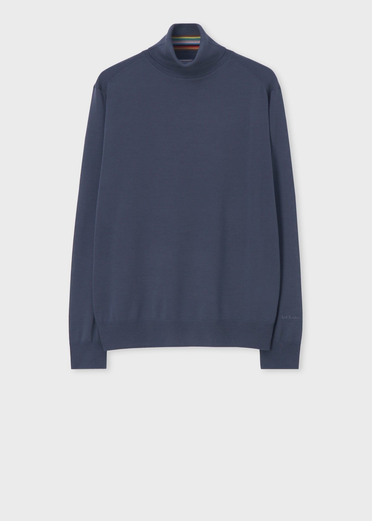 Paul Smith ハイゲージ タートルネックニット ポール・スミス トップス ニット ブルー グリーン ブラック【送料無料】