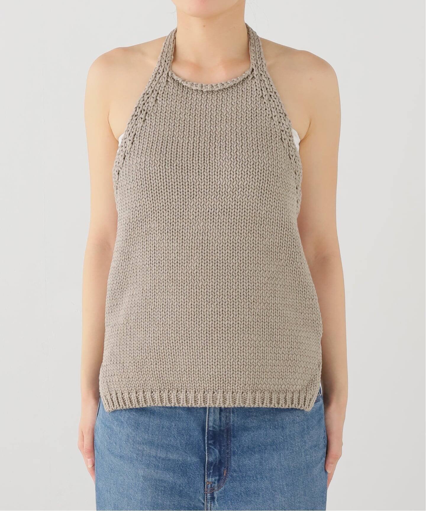 【SALE／30%OFF】JOURNAL STANDARD L'ESSAGE ROHE/ローエ Chunky knit halter top ジャーナルスタンダード レサージュ トップス ニット グレー【送料無料】
