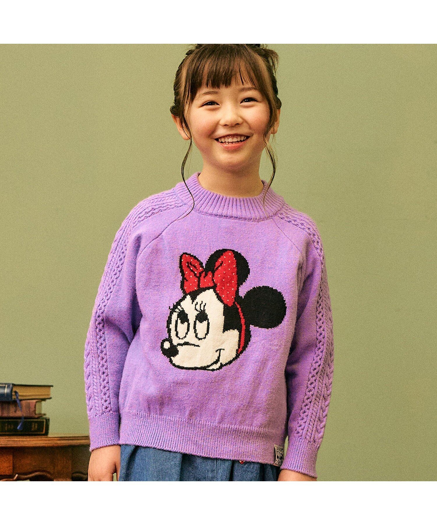 apres les cours ディズニーキャラクタージャカードニット エフオーオンラインストア トップス ニット パープル イエローのサムネイル