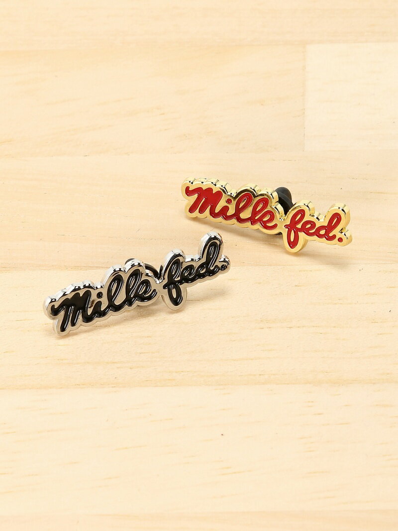 【SALE／60%OFF】MILKFED. LOGO PIN BADGE ミルクフェド アクセサリー・腕時計 ブローチ・コサージュ・バッジ レッド ブラック