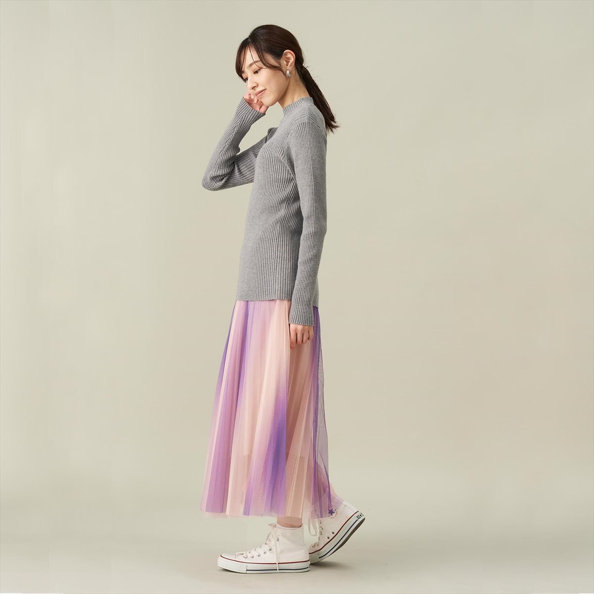 TOKYO SHIRTS ハイネックプル ニットオーバー レディース BL05H501DD10X00-30 トーキョーシャツ トップス ニット グレー