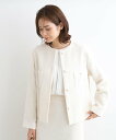 【SALE/68%OFF】INDIVI 【SETUP可能/セレモニー/日本製】バスケットツィードジャケット インディヴィ ジャケット・アウター ノーカラージャケ...