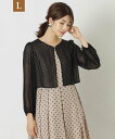 【SALE/42%OFF】TO BE CHIC 【L】ソフトシフォンジョーゼット 羽織りブラウス サンヨー エルサイズ トップス シャツ・ブラウス ブラック ホワイト【送料無料】(4)