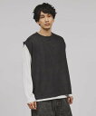 【SALE/50%OFF】tk.TAKEO KIKUCHI 【2点セット】モールベスト&カットソー ティーケータケオキクチ トップス ベスト・ジレ ネイビー グ...
