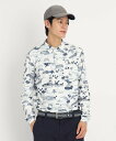 【SALE/60%OFF】adabat ゴルフマップデザイン 長袖ポロシャツ アダバット トップス ポロシャツ ネイビー ホワイト【送料無料】
