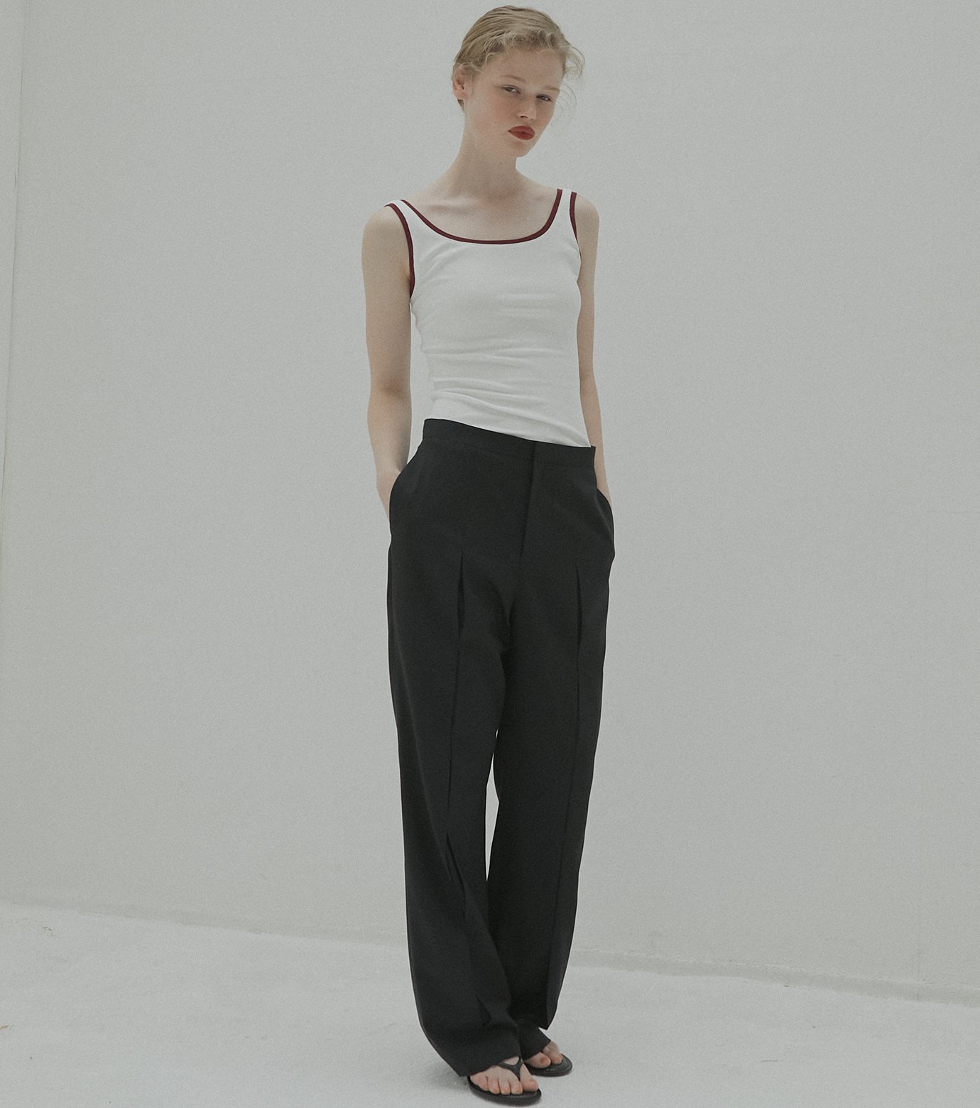 LE CIEL BLEU スリムフレアパンツwシアーディテール / Slim Flare Pant w/Sheer Detail ルシェルブルー パンツ その他のパンツ ブラック グレー カーキグリーン