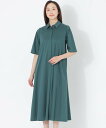S.ESSENTIALS 【DRESOPHY】シャツワンピース エス エッセンシャルズ ワンピース・ドレス ドレス グリーン ネイビー【送料無料】