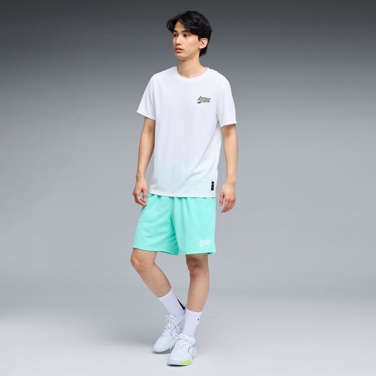 メンズ バスケットボール HOOPS グラフィック 半袖 Tシャツ HOOPS GRAPHIC Tee shirt プーマ トップス カットソー・Tシャツ ホワイト
