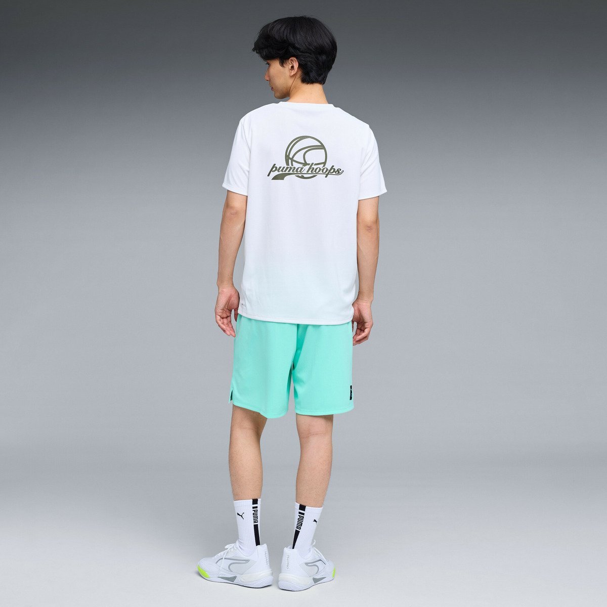 メンズ バスケットボール HOOPS グラフィック 半袖 Tシャツ HOOPS GRAPHIC Tee shirt プーマ トップス カットソー・Tシャツ ホワイト