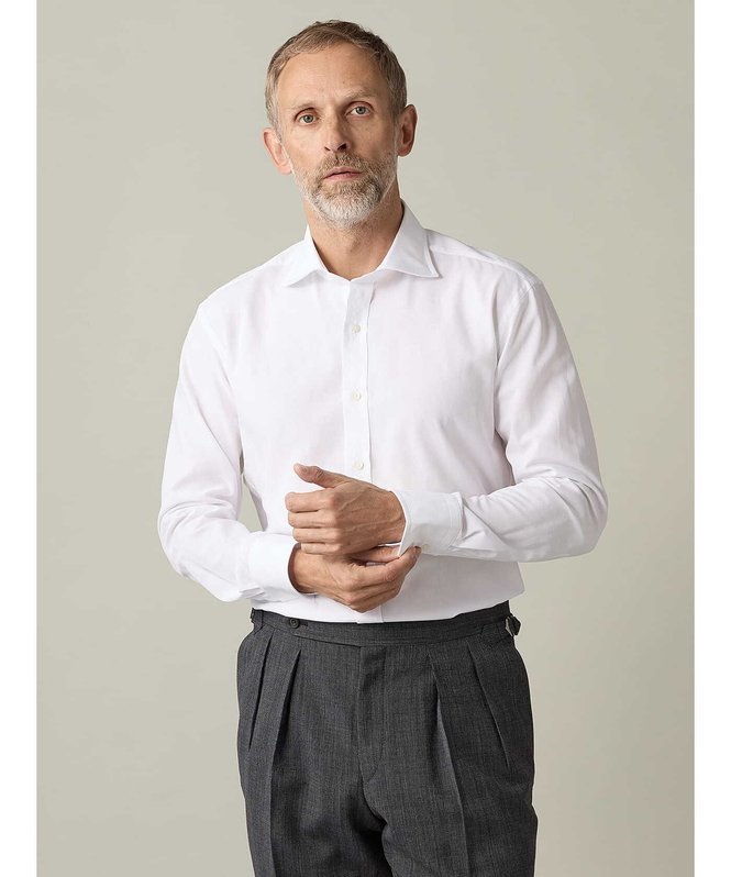 Aquascutum MEN 【UK Traditional】Voile Shirt アクアスキュータム トップス シャツ・ブラウス ホワイト【送料無料】