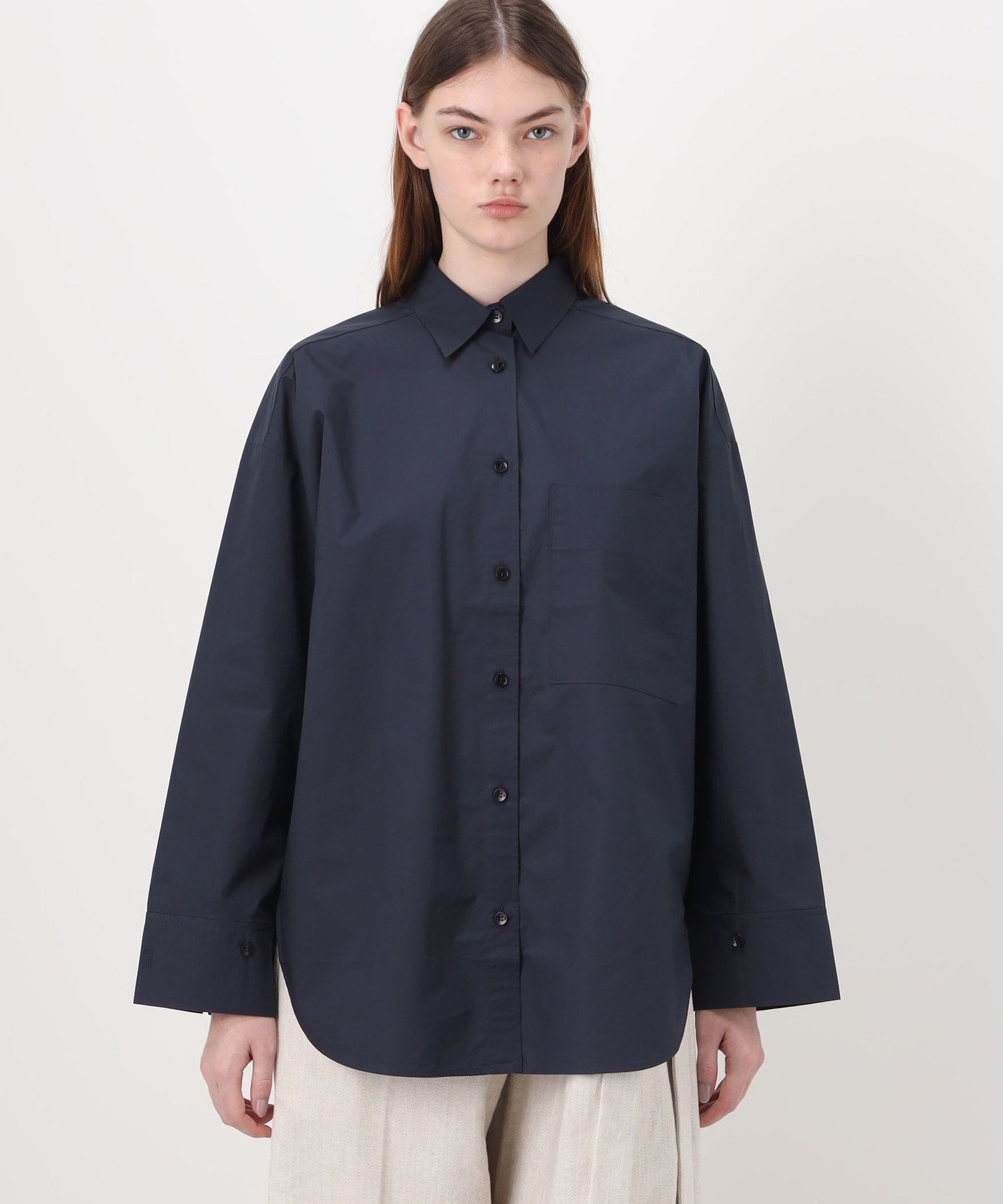 TOMORROWLAND GOODS BY MALENE BIRGER DERRIS コットンシャツ トゥモローランド トップス シャツ・ブラウス ネイビー【送料無料】