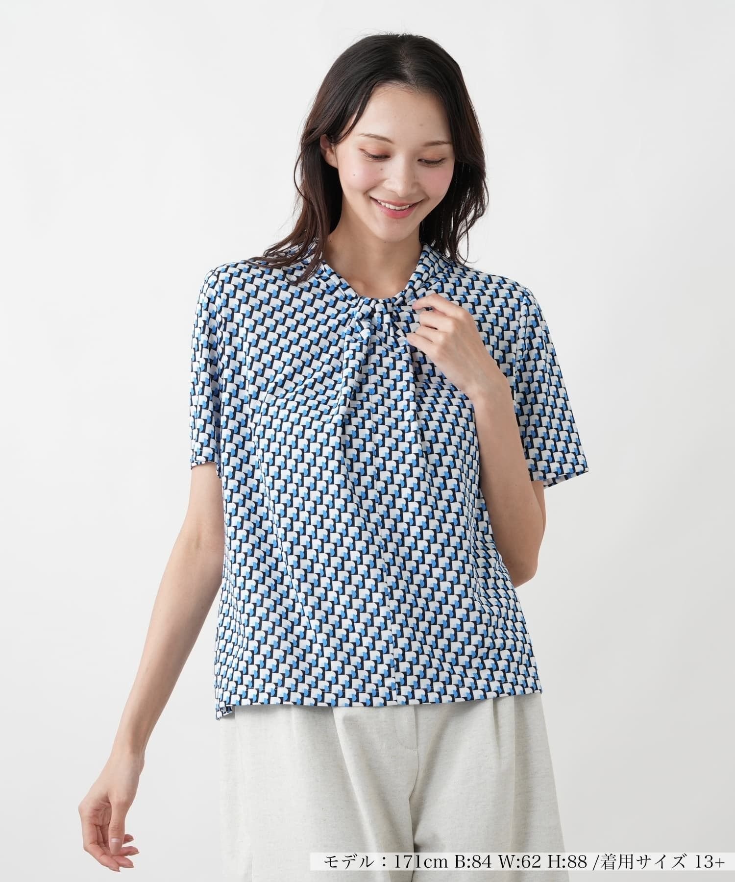 Leilian PLUS HOUSE カットソー【Leilian WHITE LABEL】 レリアン プラスハウス トップス カットソー・Tシャツ ブラウン レッド ホワイト