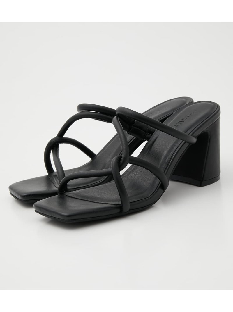 AZUL by moussy TUBE CROSS BELT SANDALS アズールバイマウジー シューズ サンダル/ミュール ホワイト ブラック【送料無料】