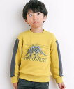 【SALE/50%OFF】BeBe ベア裏毛恐竜標本トレーナー(80~150cm) ベベ オンライン ストア トップス スウェット・トレーナー イエロー ホワイ...