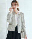 【SALE/10%OFF】IKKA LOUNGE ファンシーツイードジャケット イッカ ジャケット・アウター その他のジャケット・アウター ホワイト ネイビー【...