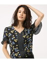 【SALE/50%OFF】AZUL by moussy フラワードットコンビブラウス アズールバイマウジー カットソー【RBA_S】【RBA_E】