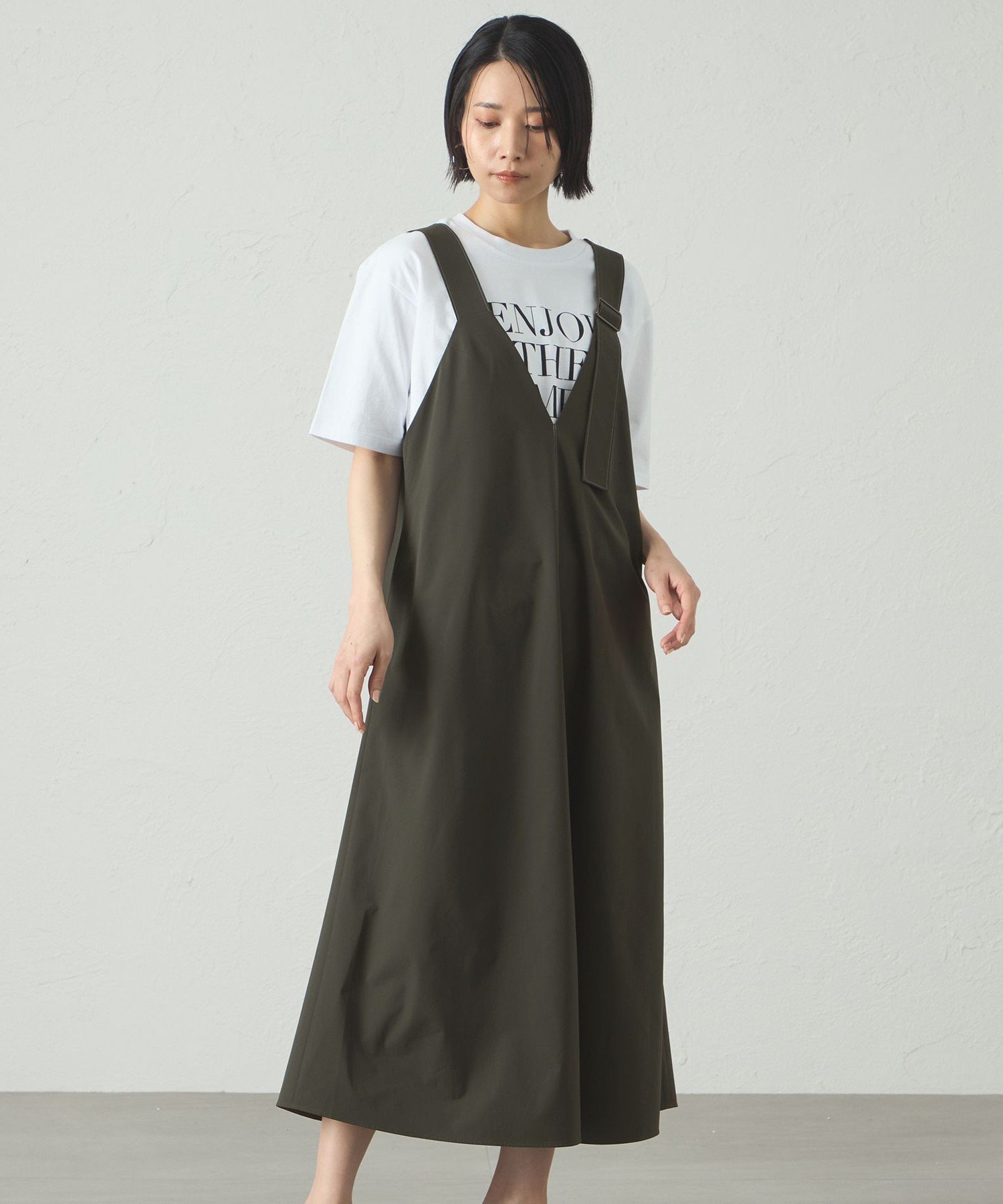 【SALE／59%OFF】CAST: 雨の日ジャンスカワンピース キャスト コロン ワンピース・ドレス ワンピース ブルー カーキグリーン ネイビー【送料無料】