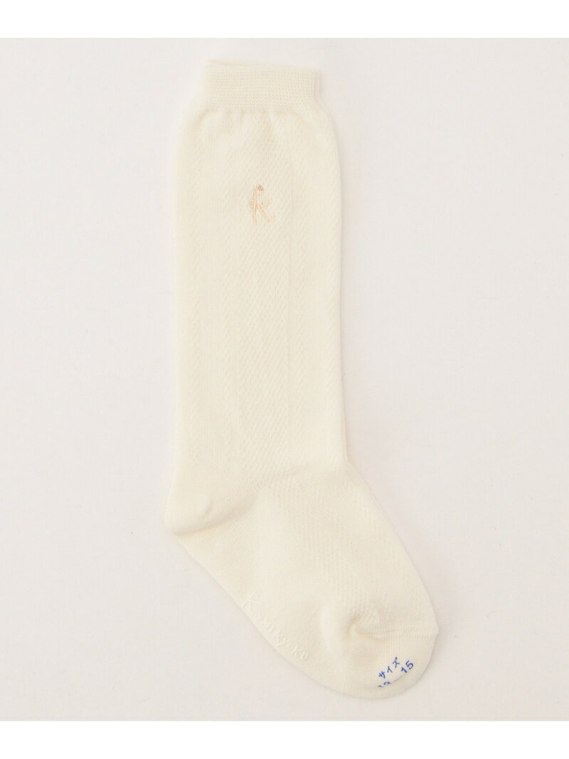 【SALE／52%OFF】組曲 KIDS 定番刺繍ハイソックス (13?24cm) クミキョク ファッショングッズ ソックス/靴下 ホワイト ブラック ネイビーのサムネイル