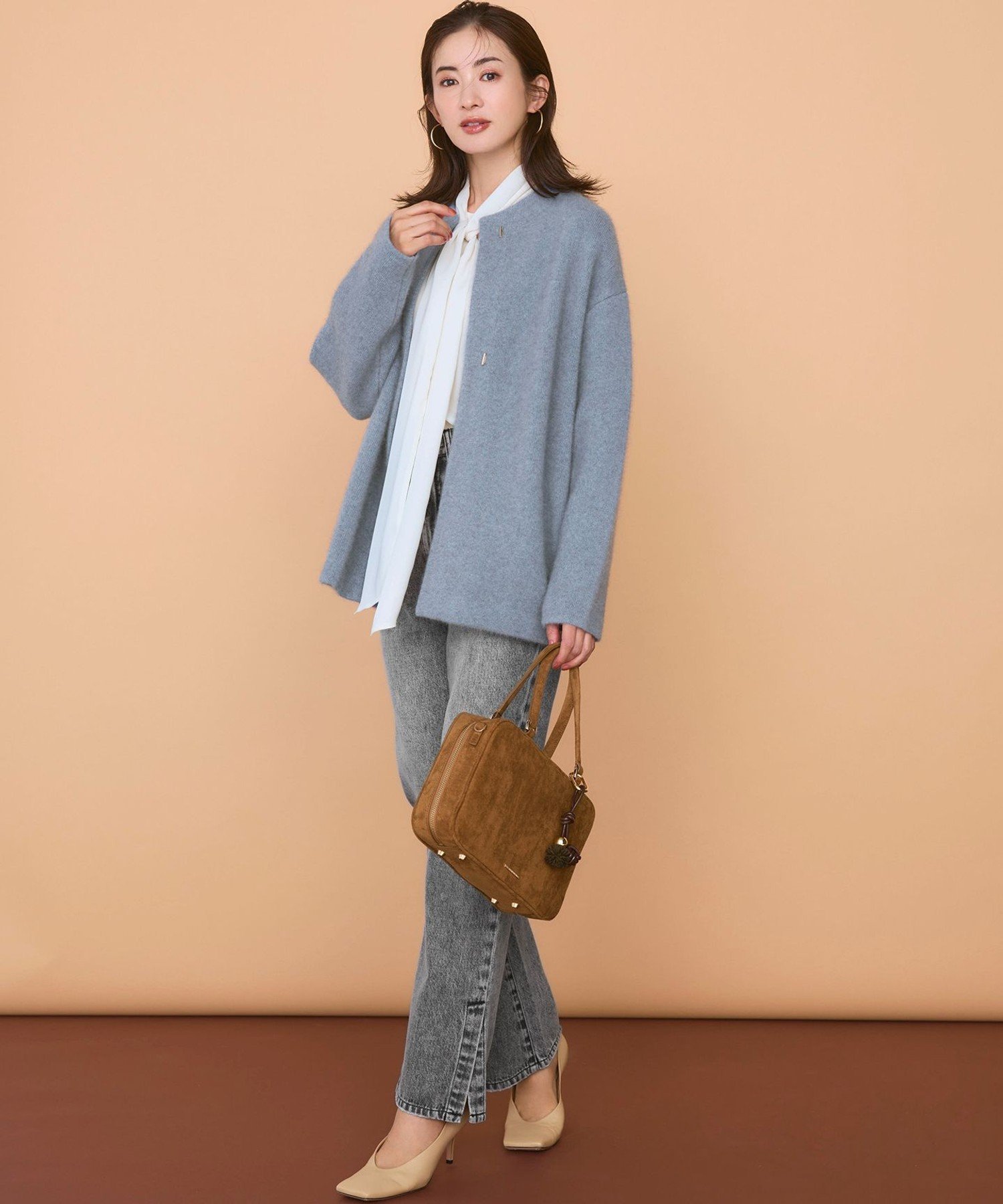 23区 L 【SLOW/一部店舗限定】スリット ストレート デニム ニジュウサンク パンツ ジーンズ・デニムパンツ グレー ブルー