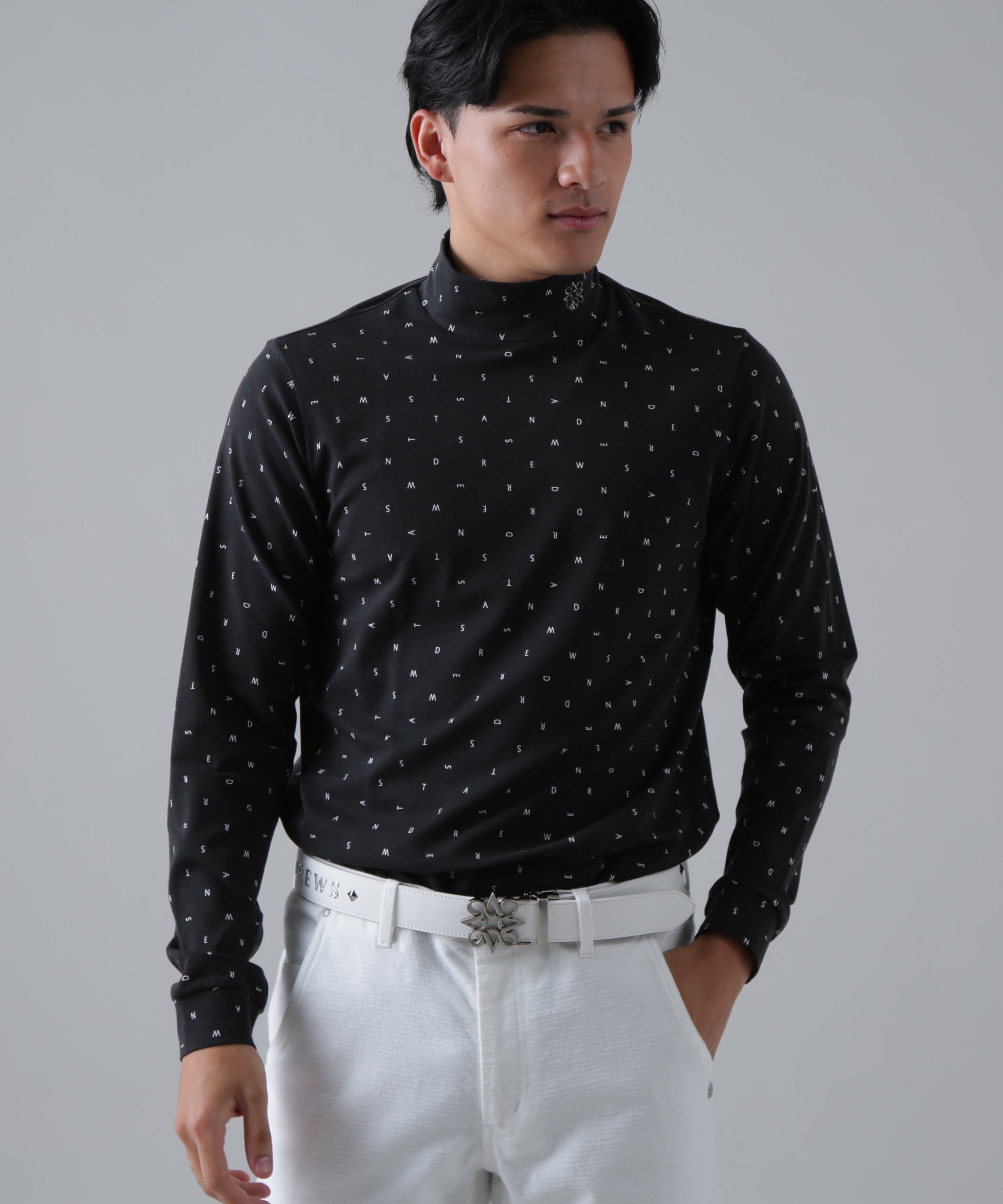 St ANDREWS ソリストヒートミニロゴプリント長袖ハイネックカットソー (MENS) セントアンドリュース ト..