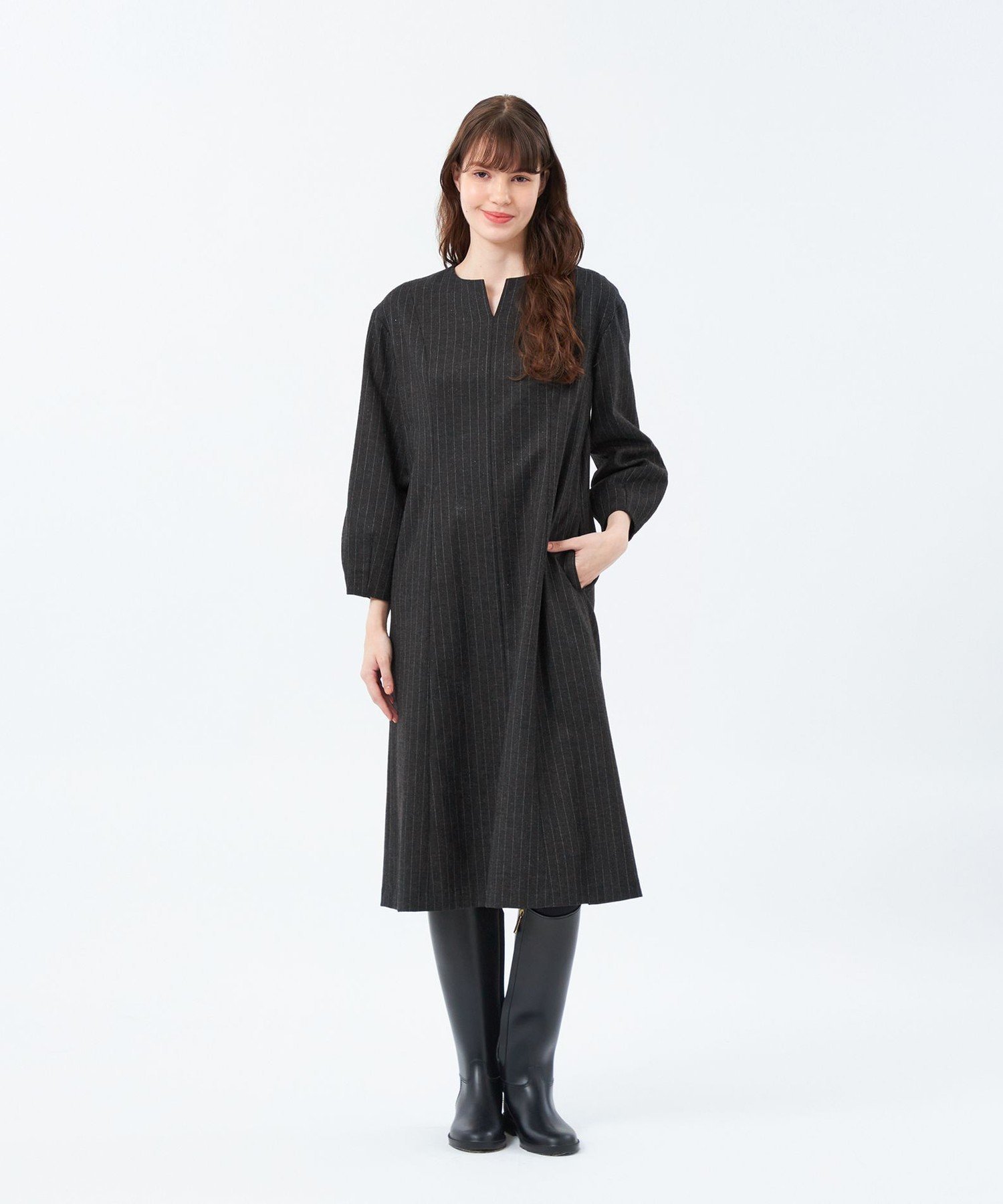 【SALE／46%OFF】MACKINTOSH PHILOSOPHY ラメサキソニーサックワンピース マッキントッシュ フィロソフィー ワンピース・ドレス ワンピース ベージュ グレー【送料無料】