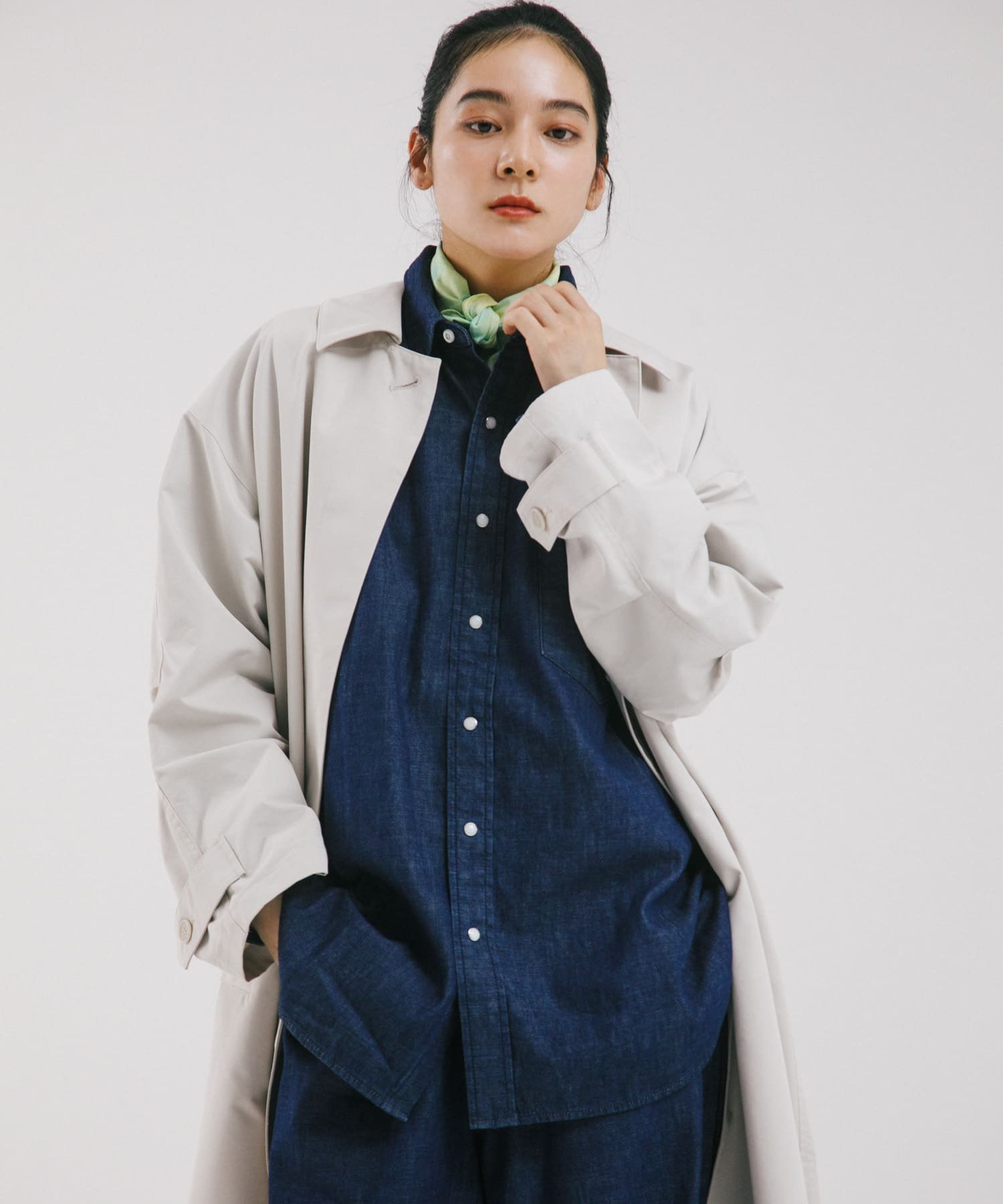 EKAL 『別注』Wrangler×EKAL LONG-SLEEVEデニムワークシャツ アーバンリサーチドアーズ トップス シャツ・ブラウス ブルー ブラック【送料無料】