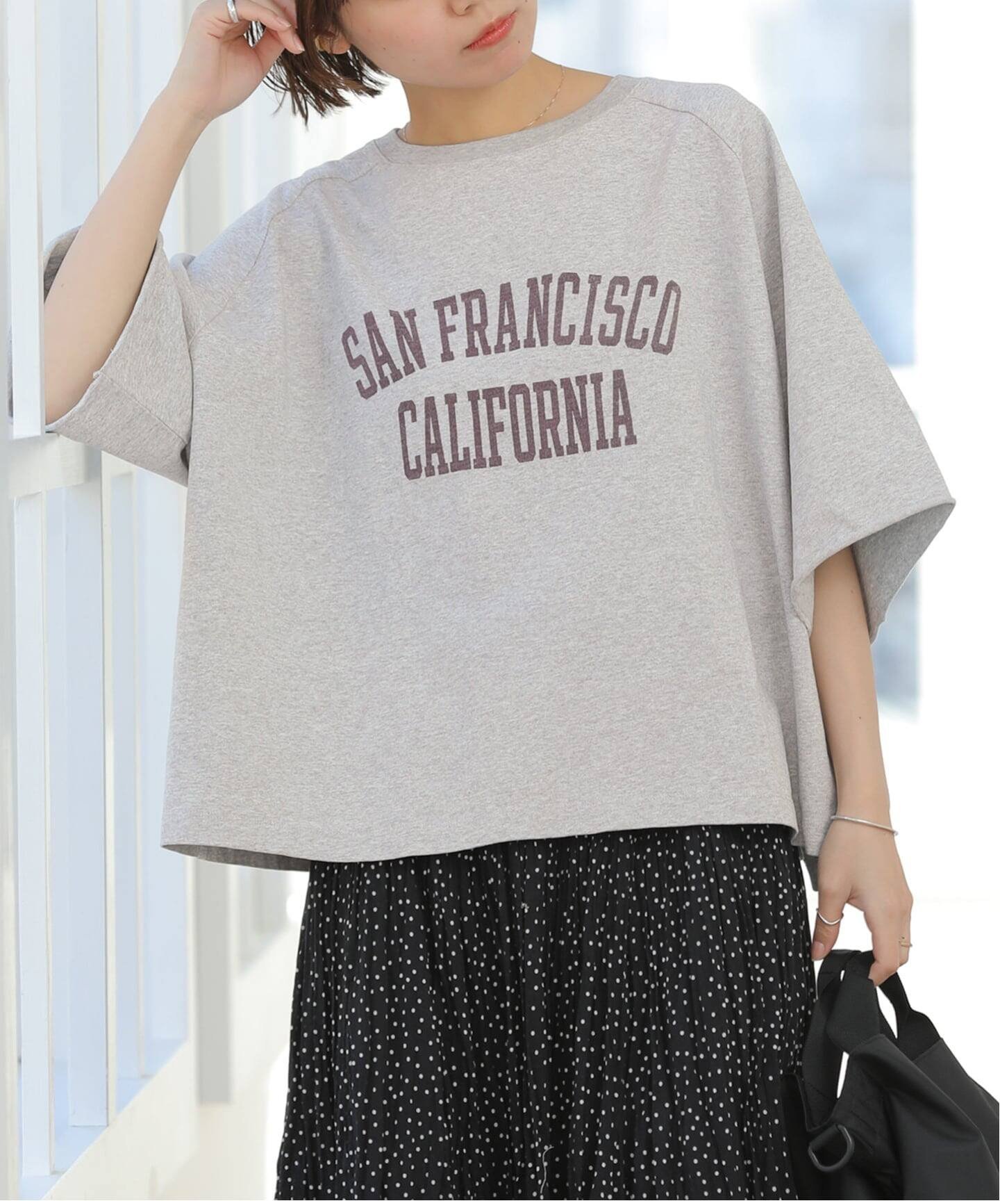 JOURNAL STANDARD relume 《追加》カットオフワイドロゴTee ジャーナル スタンダード レリューム トップス カットソー・Tシャツ グレー ブラウン ホワイト