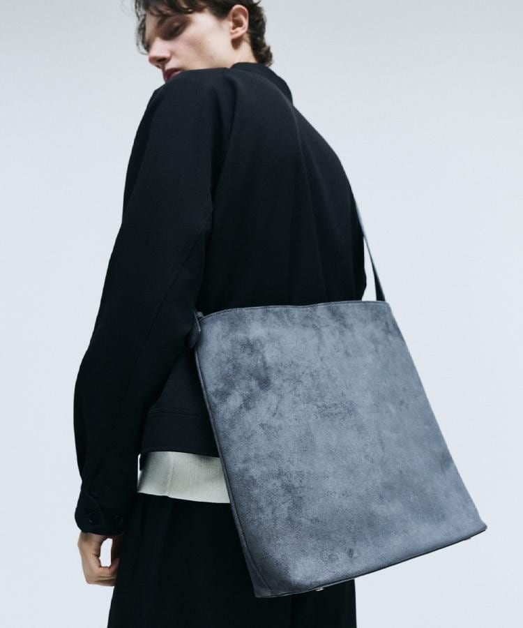 【SALE／10%OFF】tk.TAKEO KIKUCHI フェイクスエードバケットショルダーバッグ ティーケータケオキクチ バッグ ショルダーバッグ ブラウン グレー【送料無料】