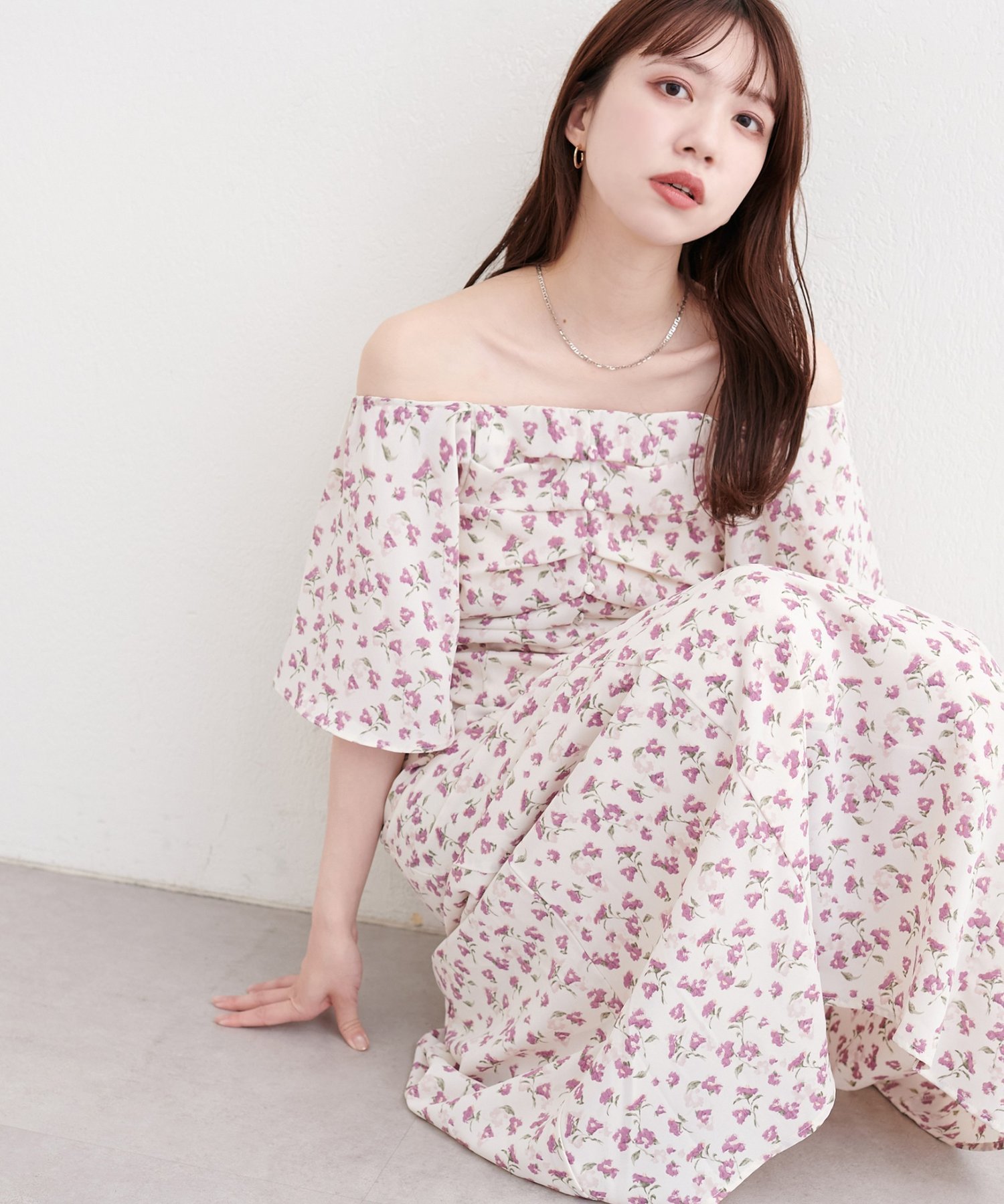 natural couture フロントタックデザインフレアワンピース ナチュラルクチュール ワンピース・ドレス その他のワンピース・ドレス