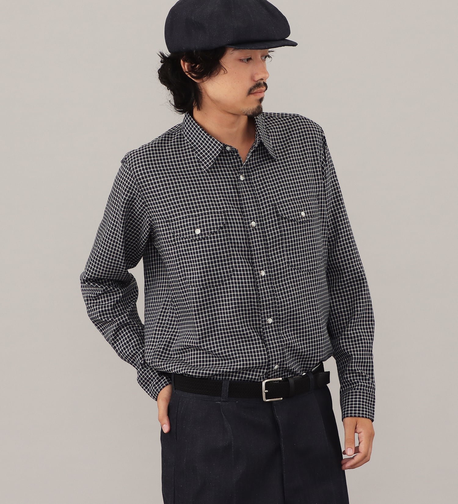 Lee WORK SHIRTS L/S ミニチェック エドウインオンラインモール トップス シャツ・ブラウス ベージュ ブラック