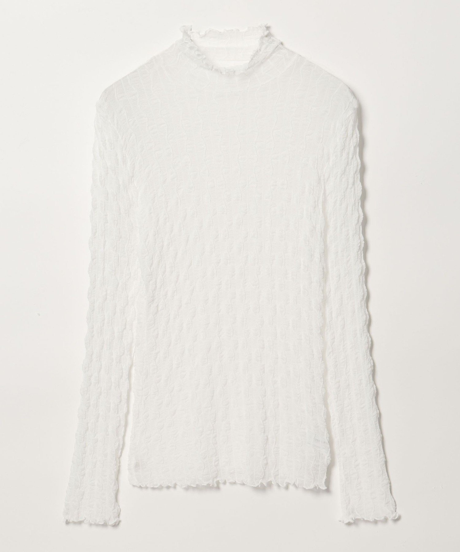 ＜EMMEL REFINES＞EM ウェーブシアー タートル カットソー ユナイテッドアローズ グリーンレーベルリラクシング トップス カットソー・Tシャツ ブラウン ホワイト