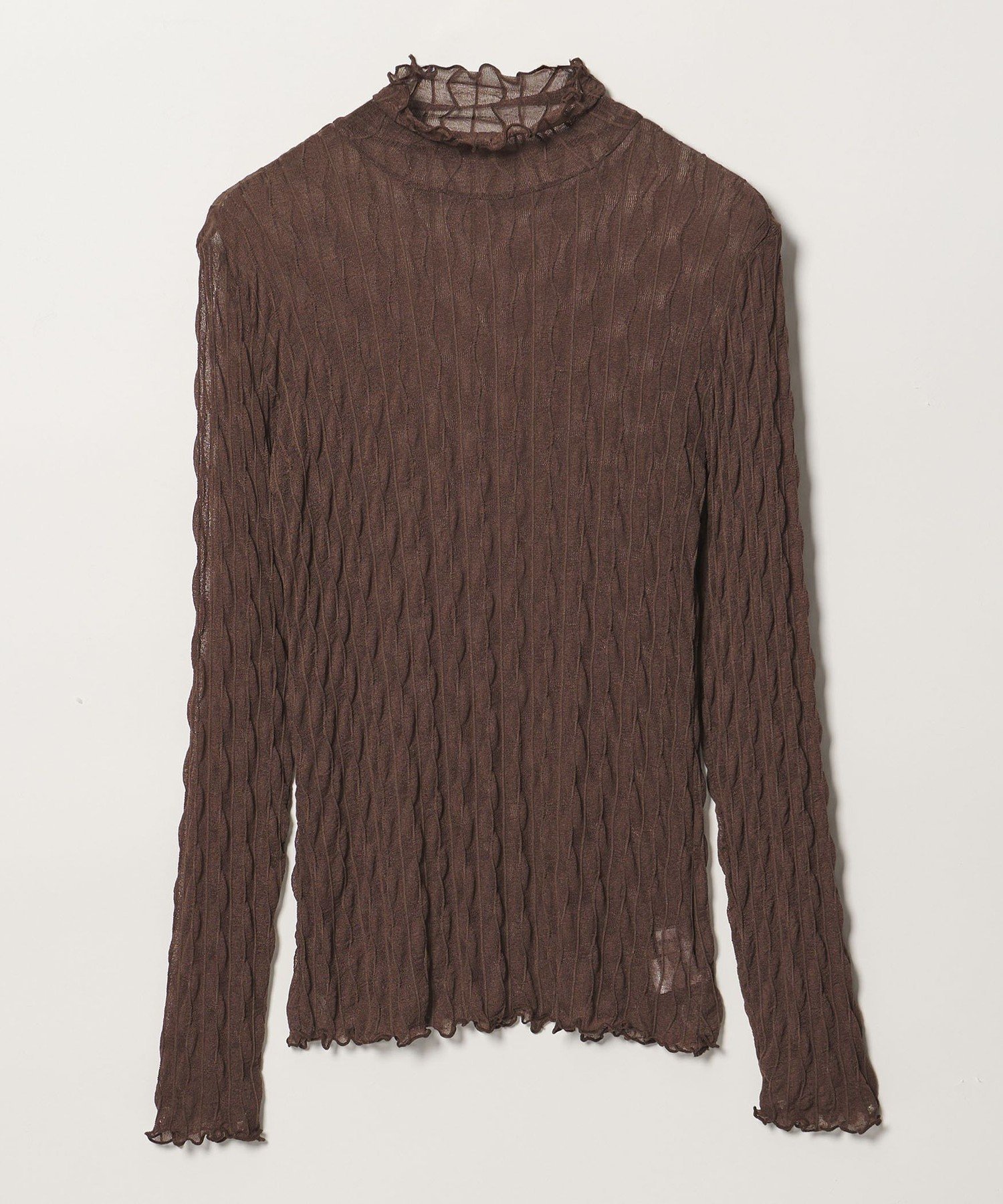 ＜EMMEL REFINES＞EM ウェーブシアー タートル カットソー ユナイテッドアローズ グリーンレーベルリラクシング トップス カットソー・Tシャツ ブラウン ホワイト
