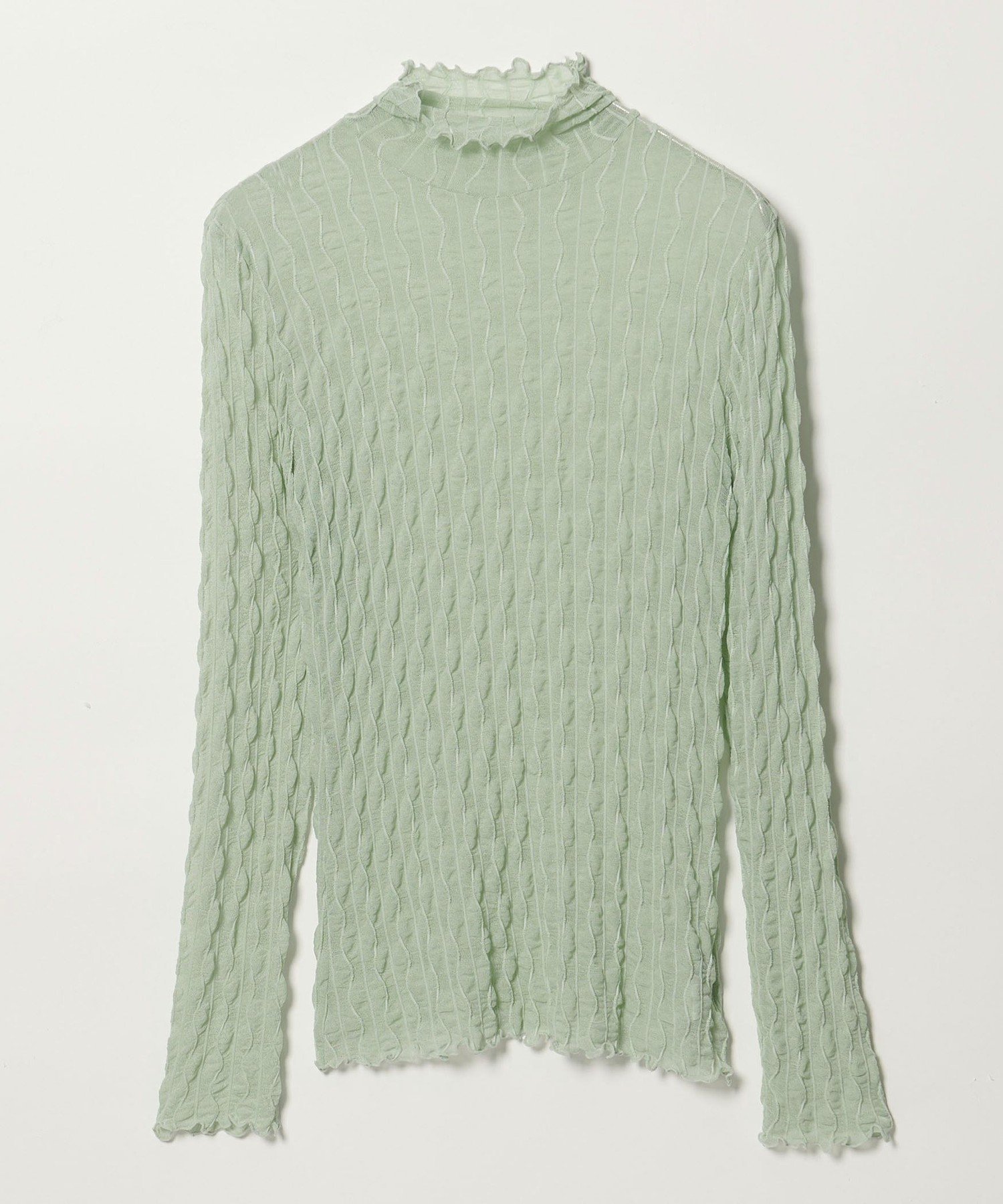 ＜EMMEL REFINES＞EM ウェーブシアー タートル カットソー ユナイテッドアローズ グリーンレーベルリラクシング トップス カットソー・Tシャツ ブラウン ホワイト