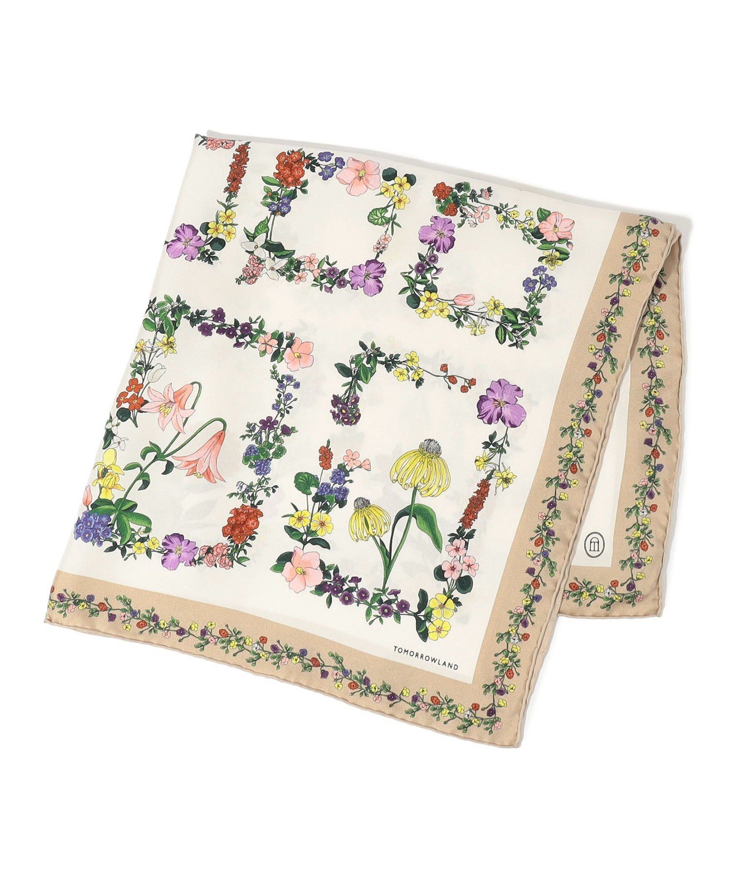 TOMORROWLAND GOODS ATELIER TOMORROW FLOWER FLAME シルク スカーフ トゥモローラ...
