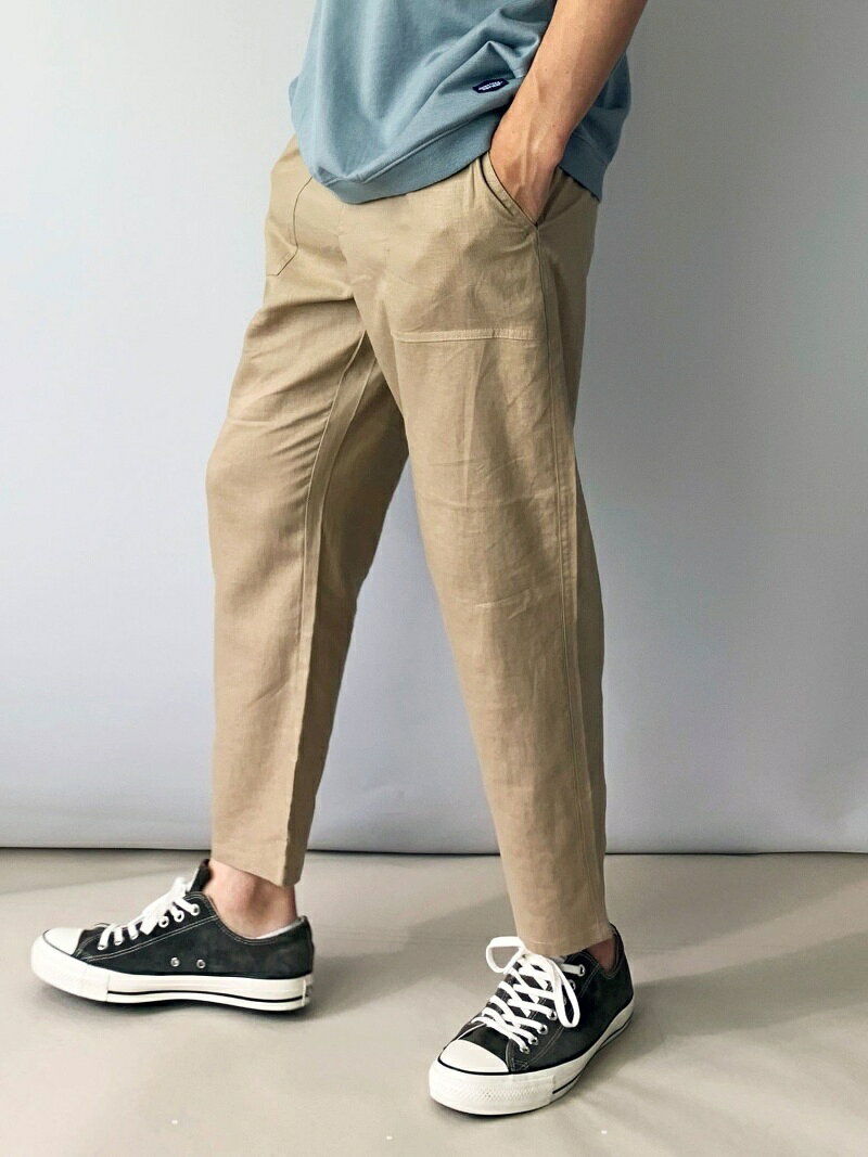 【SALE／30%OFF】Grand PARK NICOLE 【接触冷感】麻レーヨンベイカーパンツ ニコル パンツ その他のパンツ カーキグリーン ベージュ ネイビー【送料無料】