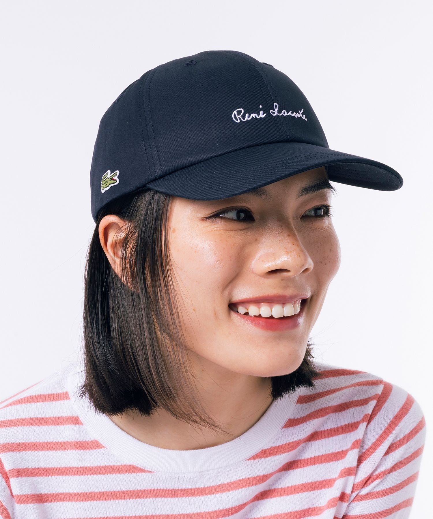 ラコステ LACOSTE スクリプトネームステッチキャップ ラコステ 帽子 キャップ ネイビー【送料無料】